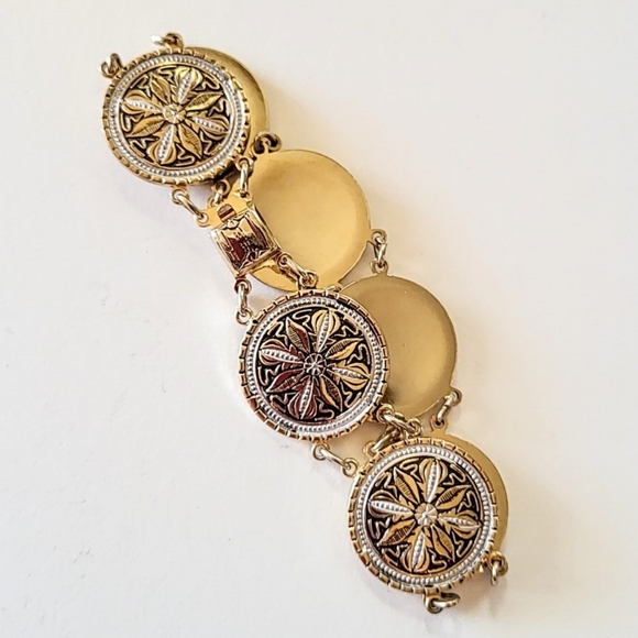 DAMASCENE COIN LINK ENAMEL BRACELET - Picture 4 of 8